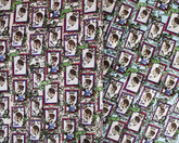 Little Johnny Entwined King Stamp Blue 100% Cotton 149cm Wide Digitally Printed Fabric for Crafting, Sewing, Patchwork, Dressmaking